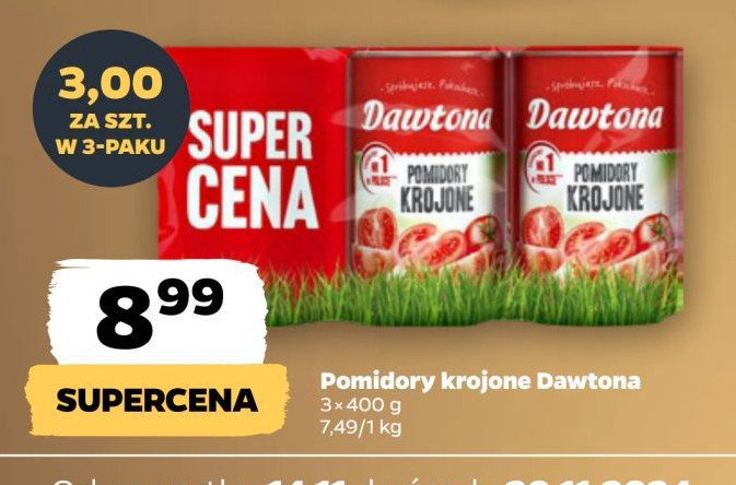 Pomidory krojone Dawtona promocja w Netto