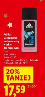 Dezodorant perfumowany w szkle dla mężczyzn Adidas promocja w Lidl