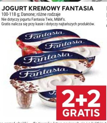 Jogurt kremowy Fantasia 2+2 Gratis promocja w Stokrotka