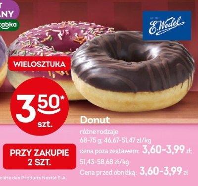 Donut E.Wedel różne rodzaje promocja w Żabka