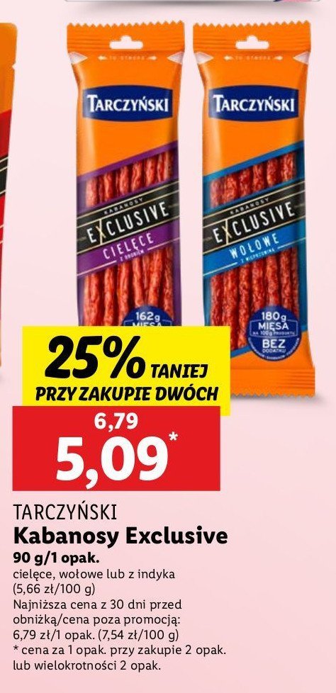 Kabanosy cielęce Tarczyński exclusive promocja