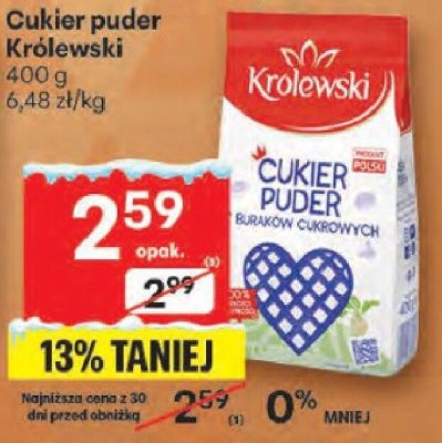 Cukier puder Królewski promocja w Delikatesy Centrum