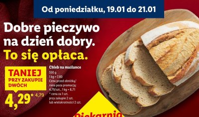 Chleb na maślance promocja w Lidl