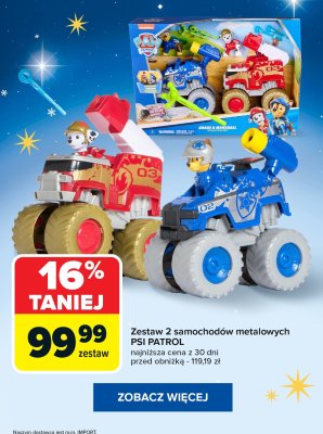 Zestaw 2 samochodów metalowych promocja w Carrefour