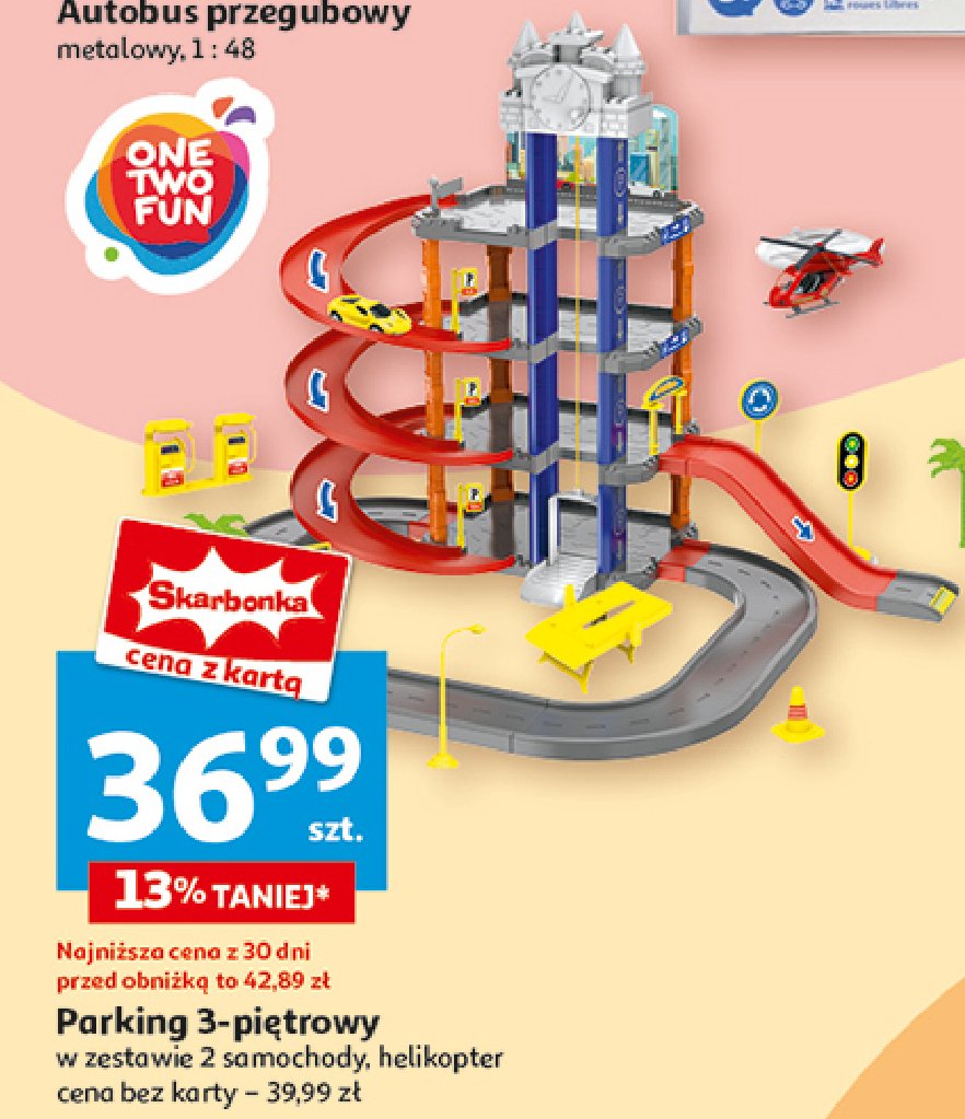 Parking 3 piętrowy One two fun promocja w Auchan