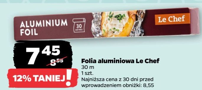 Folia aluminiowa 30 m Le chef promocja