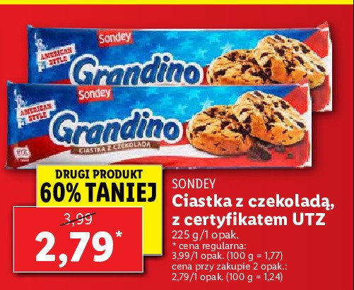 Ciastka grandino z czekolad膮 Sondey promocja