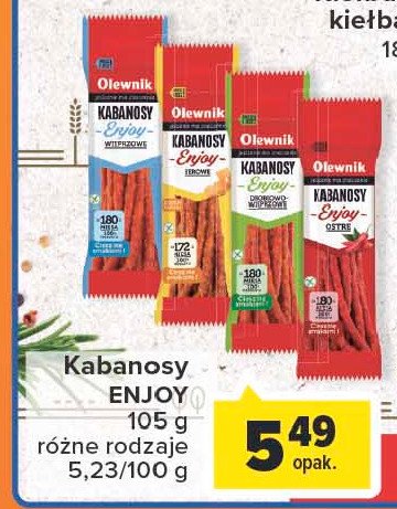 Kabanosy z drobiem Olewnik enjoy! promocje