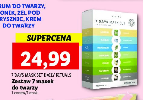 Zestaw 7 masek 7days mask set daily rituals promocja