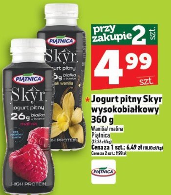 Jogurt pitny Skyr wysokobiałkowy 360g promocja w TOPAZ