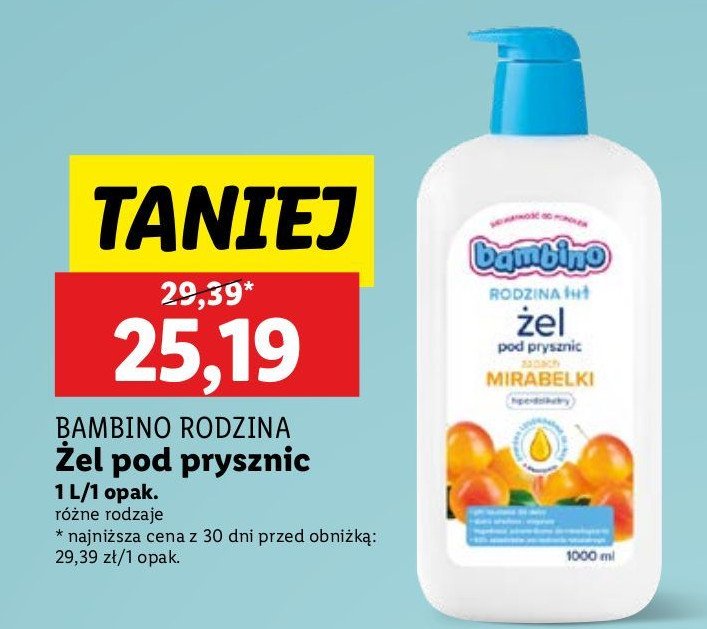 Żel pod prysznic mirabelka Bambino rodzina promocja