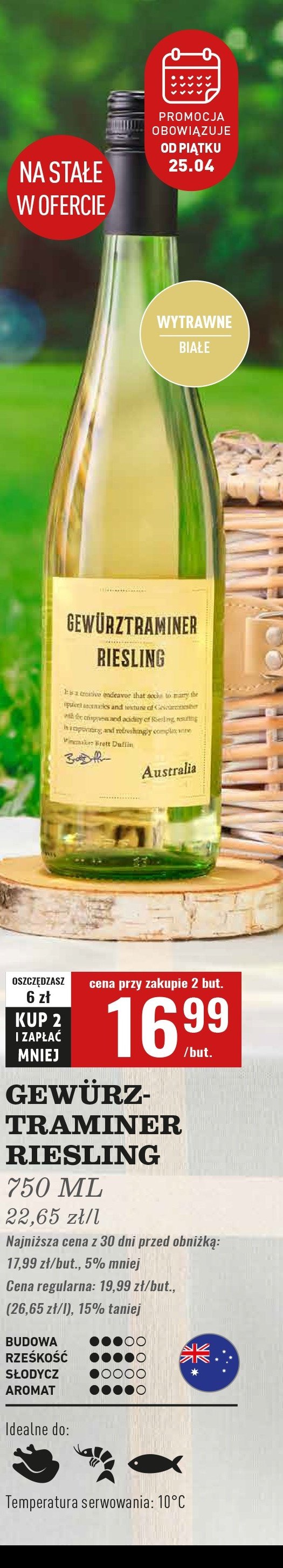Wino wytrawne GEWURZTRAMINER promocja