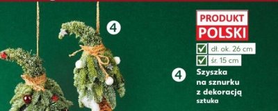 Szyszka na sznurku z dekoracją sztuka promocja w Kaufland