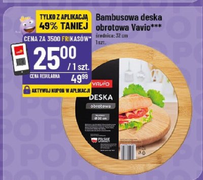 Bambusowa deska obrotowa Vavio promocja w POLOmarket