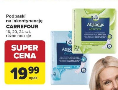 Podpaski na inkontynencję różne rodzaje Carrefour promocja w Carrefour Market