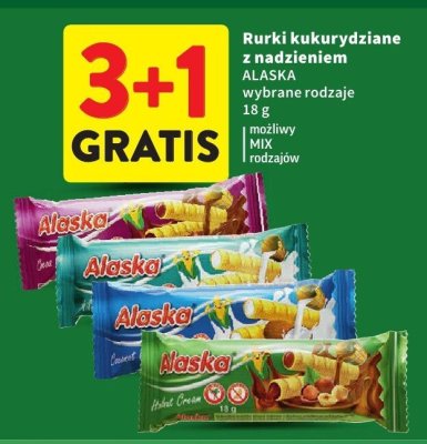 Rurki kukurydziane z nadzieniem ALASKA wybrane rodzaje promocja w Intermarche