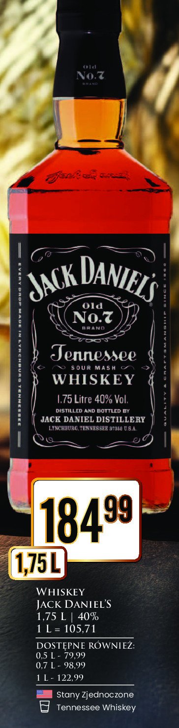 Whiskey Jack daniel's tennessee promocja w Dino