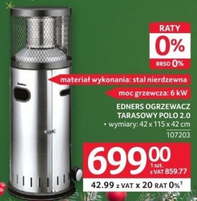 EDNERS ogrzewacz tarasowy Polo 2.0 promocja w Selgros