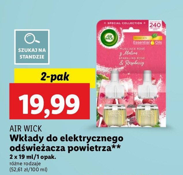 Wkład musujące rose z maliną Air wick electric promocja