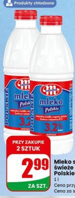 Mleko spożywcze świeże 3,2% polskie  promocja w Dino