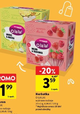 Herbatka O LA LA! Malina & Truskawka promocja w Intermarche