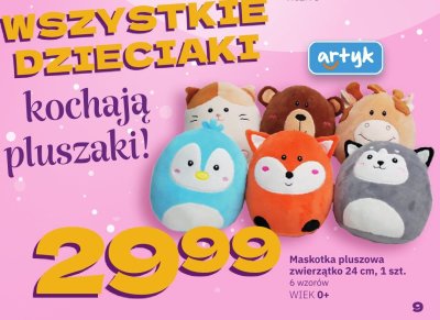 Maskotka pluszowa zwierzątko 24 cm, 1 szt. promocja w Twój Market