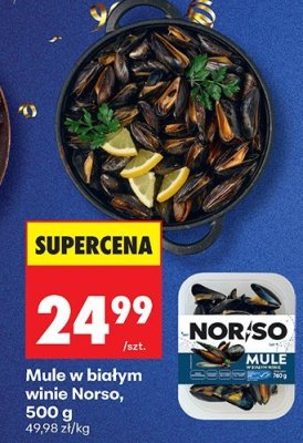 Mule w białym winie Norso promocja w Biedronka