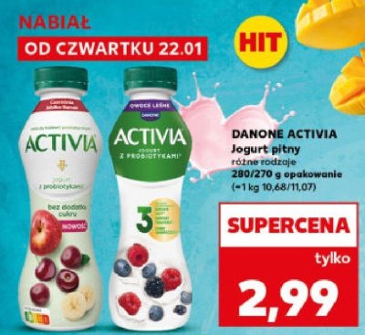 Jogurt pitny Activia różne rodzaje promocja w Kaufland