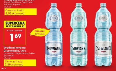 Woda mineralna lekko gazowana 1,5l promocja w Biedronka