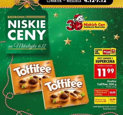 Praliny Toffifee, 200 g promocja w Biedronka