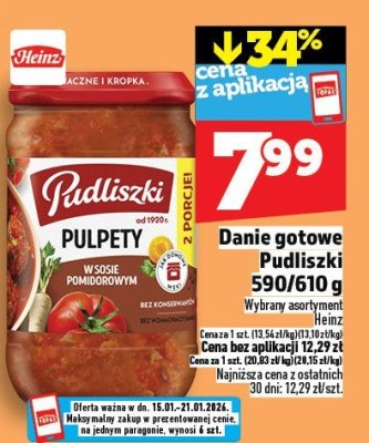 Danie gotowe Pudliszki Pulpety 590/610 g promocja w TOPAZ