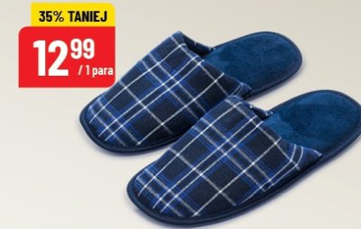 Kapcie domowe w kratę promocja w POLOmarket