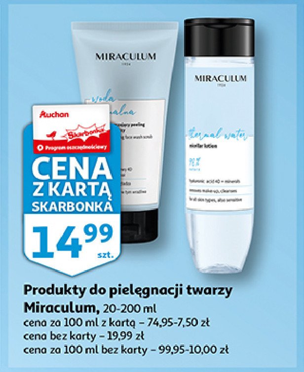 Mikro złuszczający peeling do mycia twarzy Miraculum woda termalna promocja