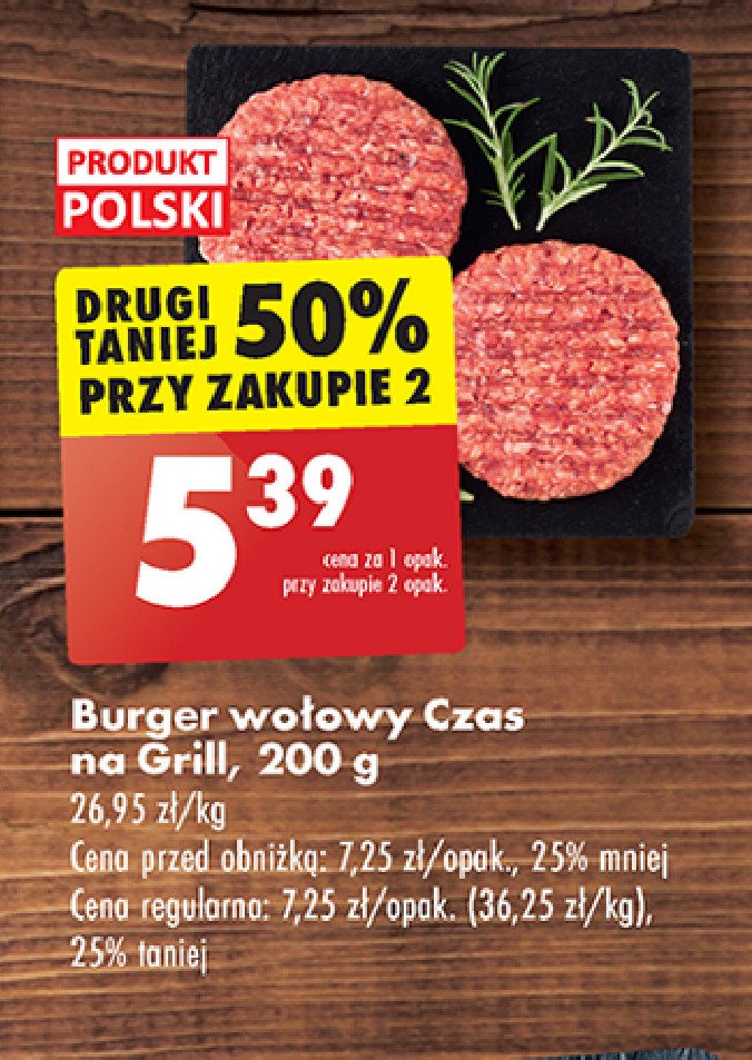 Burger wołowy Czas na grill promocja