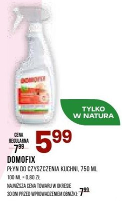 Płyn do czyszczenia kuchni DOMOFIX promocja w Drogerie Natura