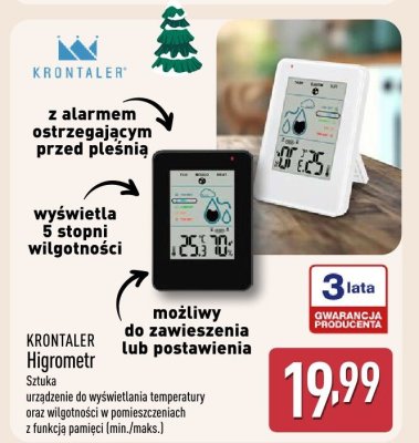 Higrometr KRONTALER promocja w Aldi