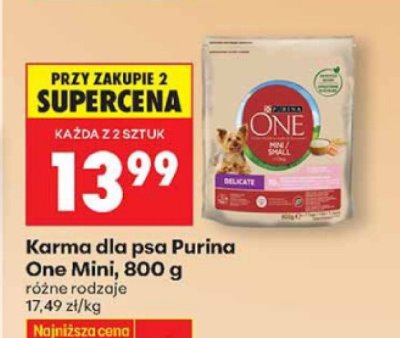 Karma dla psa Purina One Mini, 800 g promocja w Biedronka