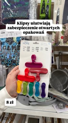 Klipsy do zabezpieczania opakowań Pepco Home SET OF 8 BAG CLIPS promocja w Pepco