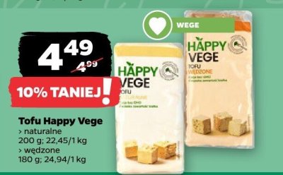 Tofu Happy Vege naturalne wędzone promocja w Netto