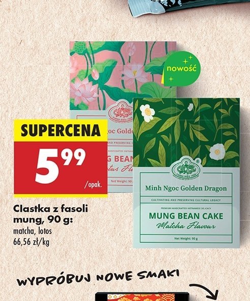 Ciastka z fasoli mung matcha promocja w Biedronka