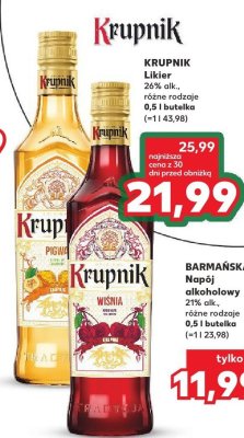 Likier KRUPNIK 26% alk., różne rodzaje 0,5 l butelka promocja w Kaufland