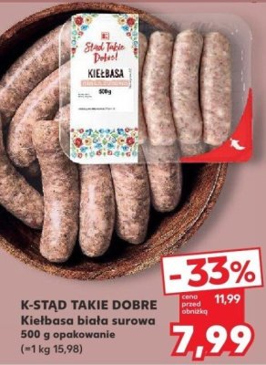 Kiełbasa biała surowa K-STAD TAKIE DOBRE promocja w Kaufland
