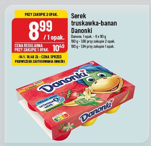 Serek truskawka-wanilia Danonki promocja