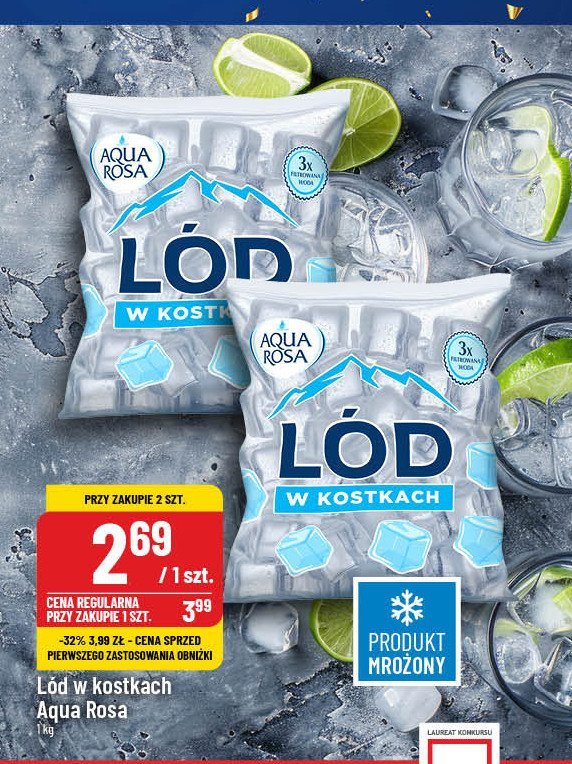 Lód w kostkach Aqua rosa promocja