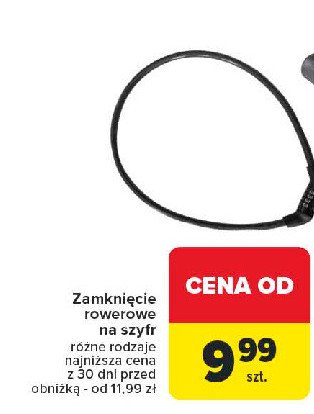 Zapięcie rowerowe na szyfr promocja w Carrefour