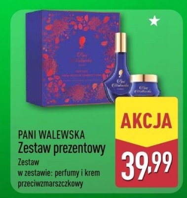 Zestaw prezentowy PANI WALEWSKA różne rodzaje w zestawie: perfumy i krem przeciwzmarszczkowy promocja w Aldi