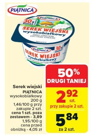 Serek wiejski wysokobiałkowy Piątnica serek wiejski promocja w Carrefour