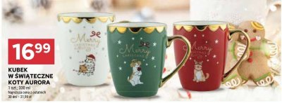 Kubek w świąteczne koty Aurora promocja w Stokrotka