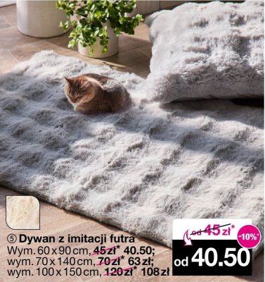 Dywan z imitacji futra 60x90 cm promocja w Woolworth