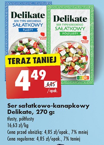 Ser sałatkowy typu greckiego półtłusty Delikate promocja